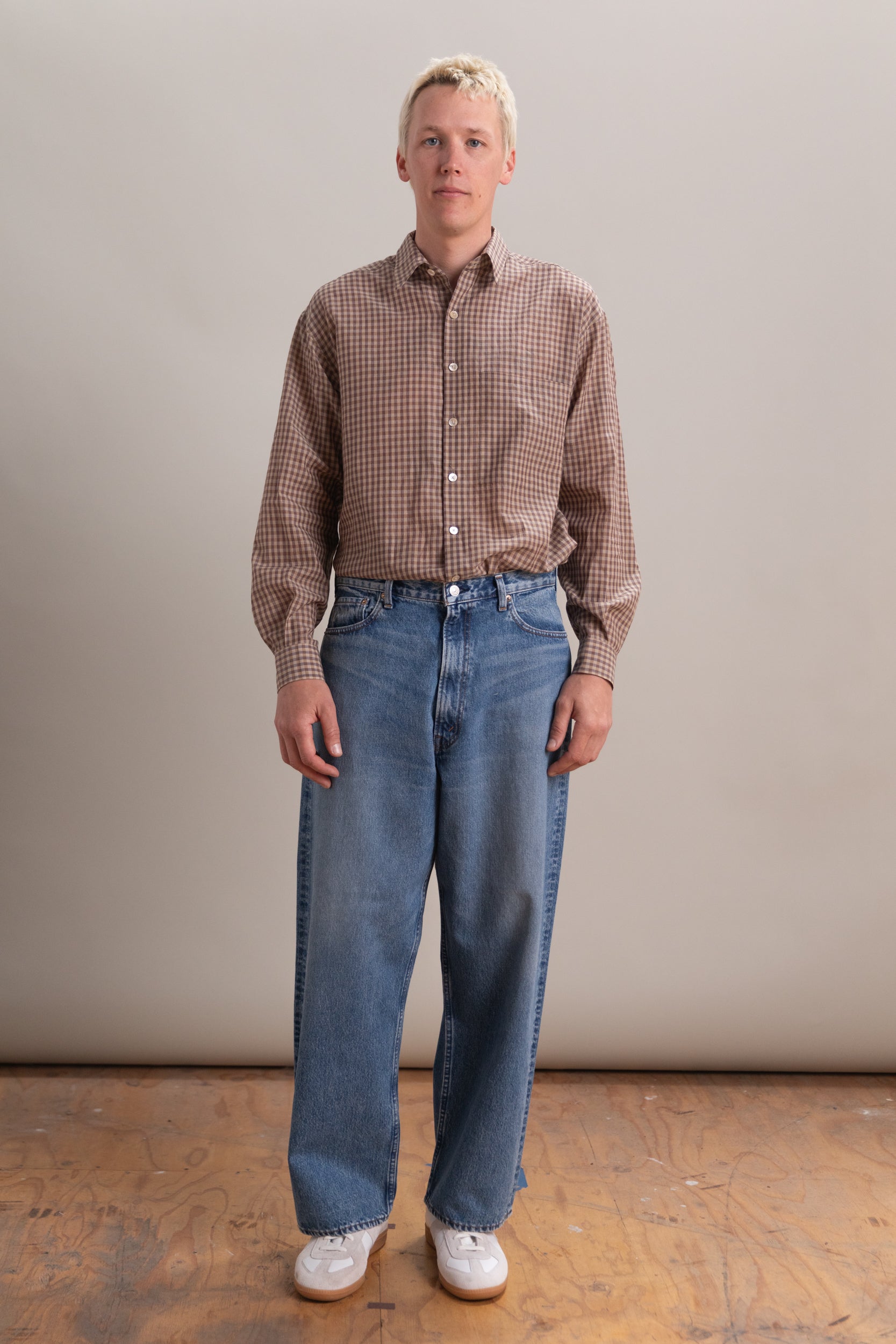 100 SUPER DAD'S DENIM PANTS IN USED WASH