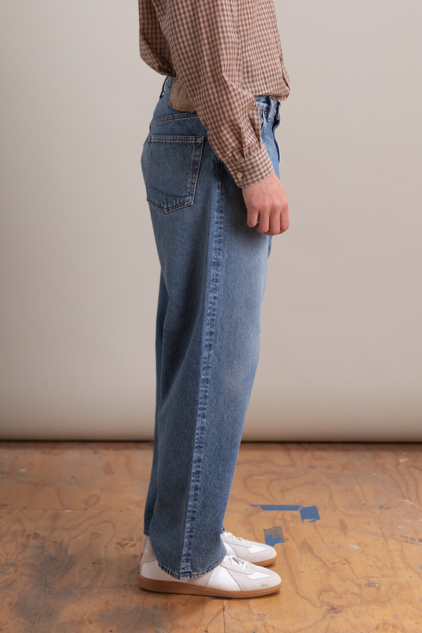 100 SUPER DAD'S DENIM PANTS IN USED WASH