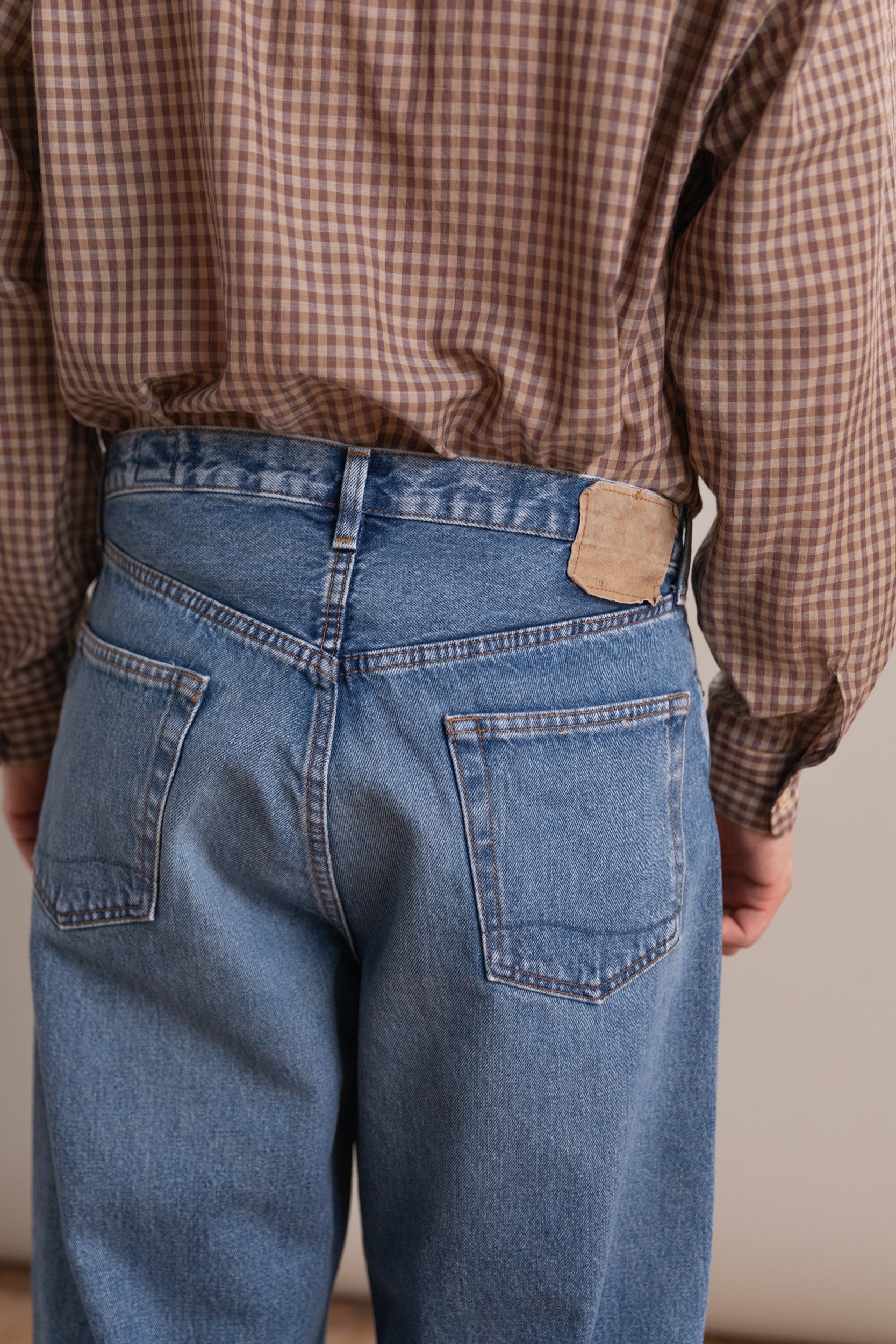 100 SUPER DAD'S DENIM PANTS IN USED WASH