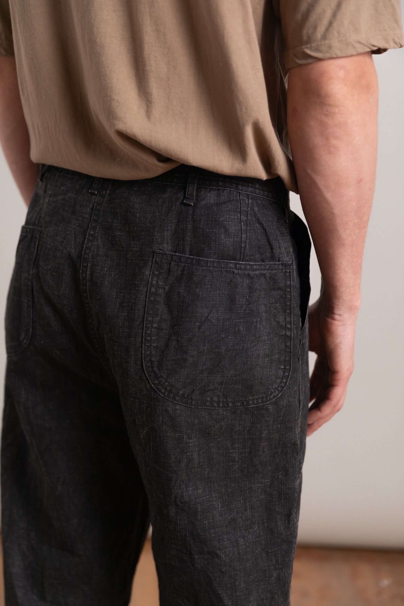 WWⅡ 40'S U.S NAVY SUMI COATED LINEN UTILITY TROUSERS