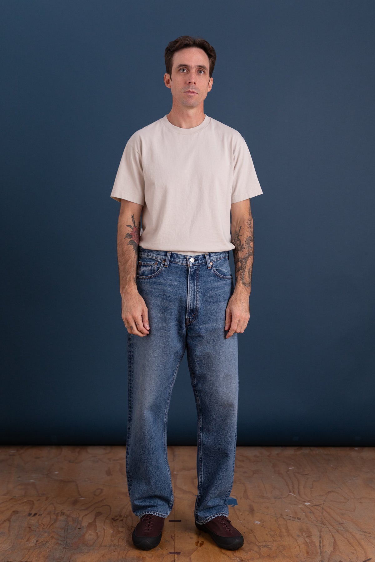 101 DAD'S FIT PANTS IN USED WASH