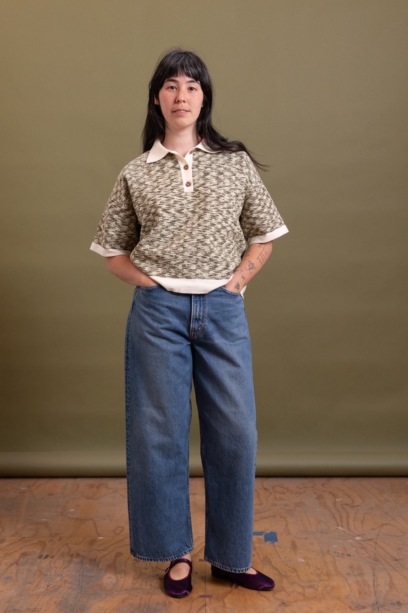 100 SUPER DAD'S DENIM PANTS IN USED WASH