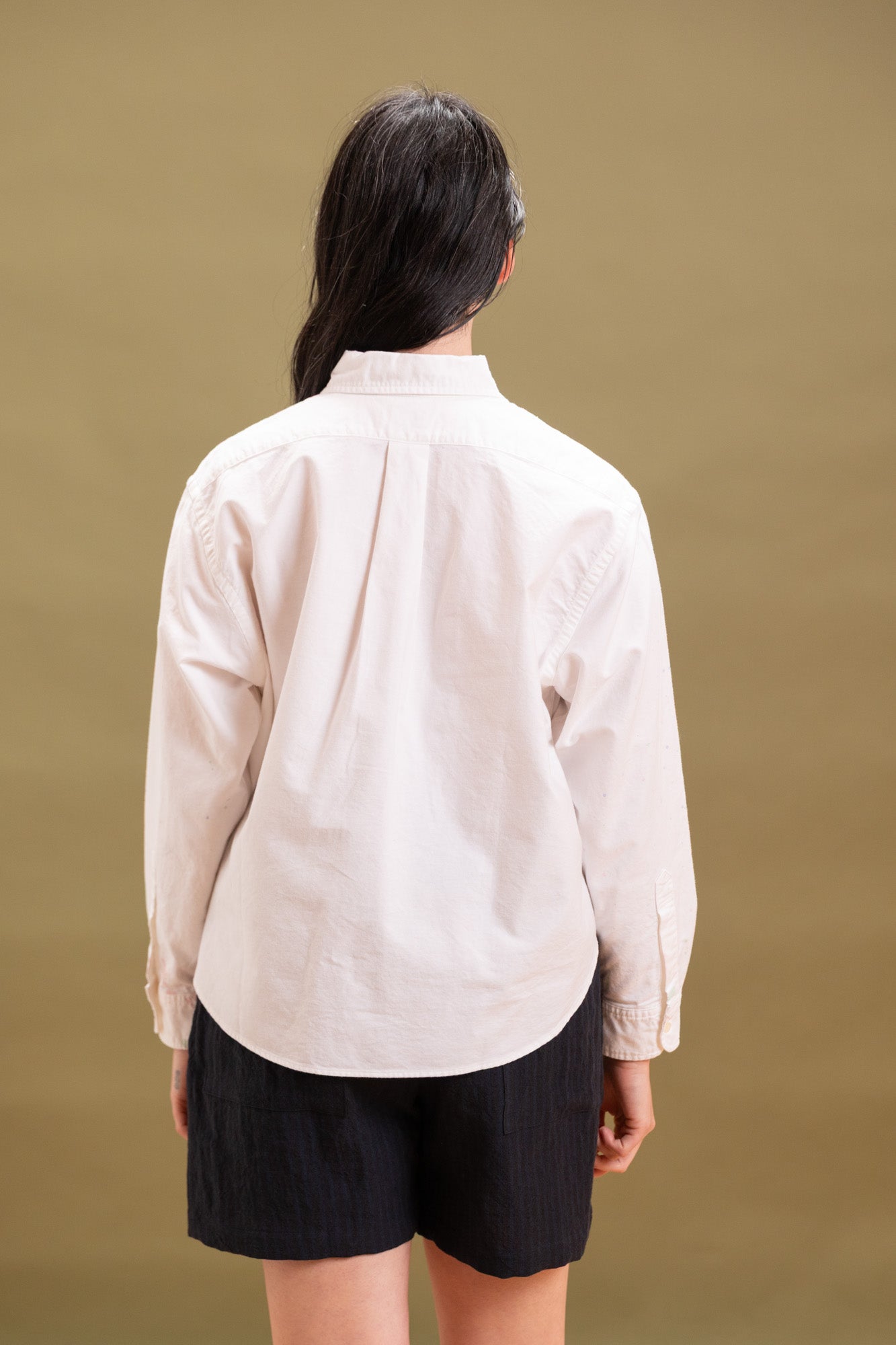 SHORT BUTTON DOWN SHIRT WITH PAINT SPLATTERS