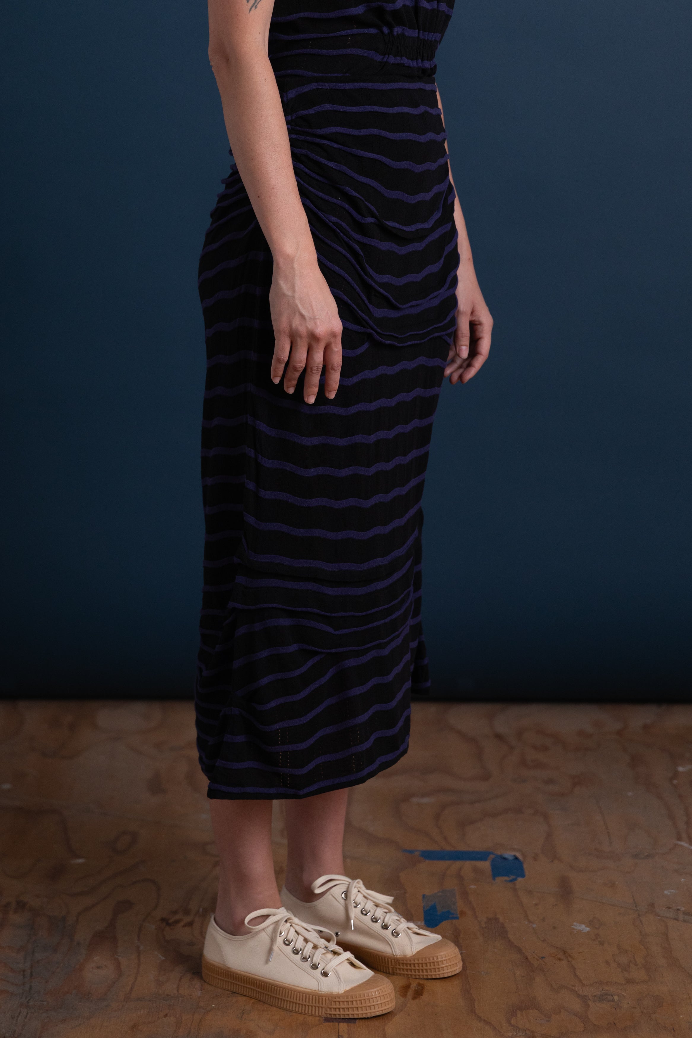 ANKA SKIRT IN BLACK-MIDNIGHT LINEN VISCOSE