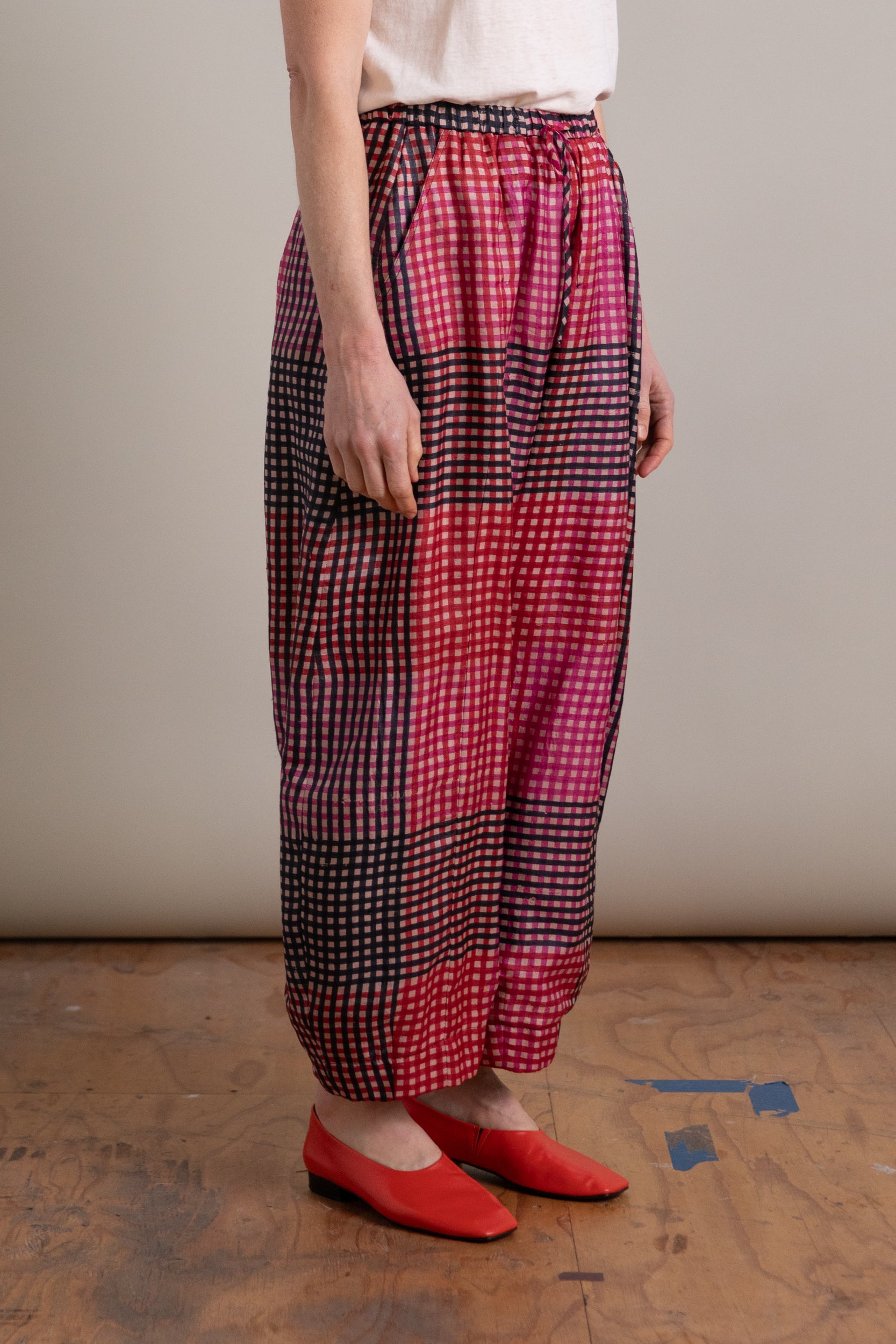 ASHBOLT PANTS IN PINK SILK CHECK