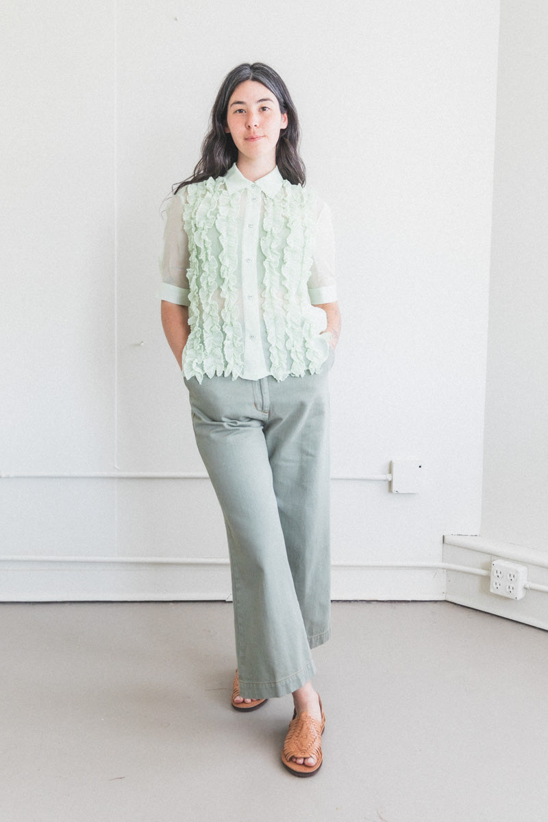 GAGE PANT IN SAGE OVERDYED DENIM