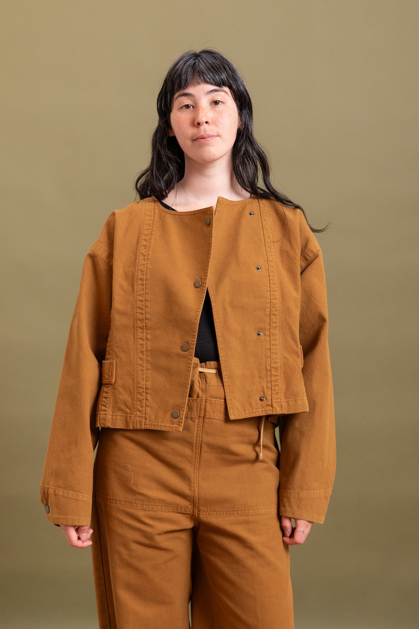 BRITELL JACKET IN GOLD COTTON CANVAS