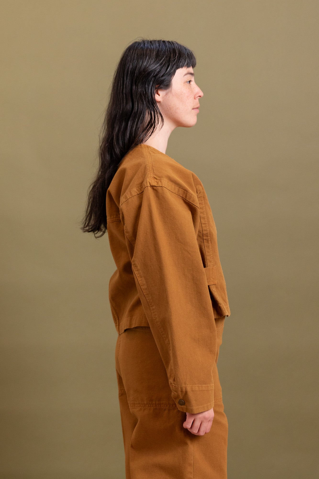 BRITELL JACKET IN GOLD COTTON CANVAS