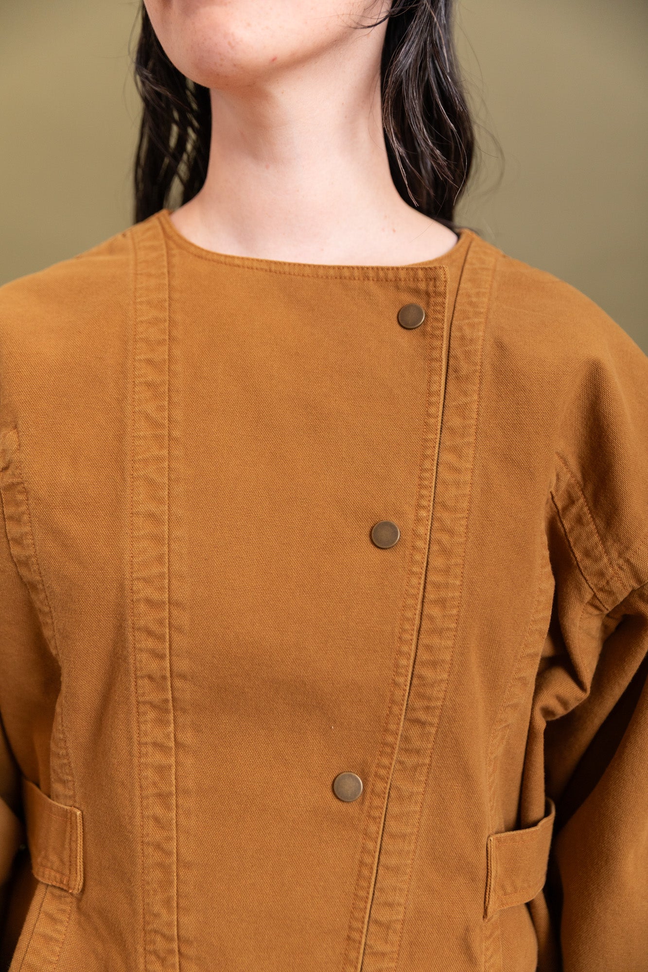 BRITELL JACKET IN GOLD COTTON CANVAS