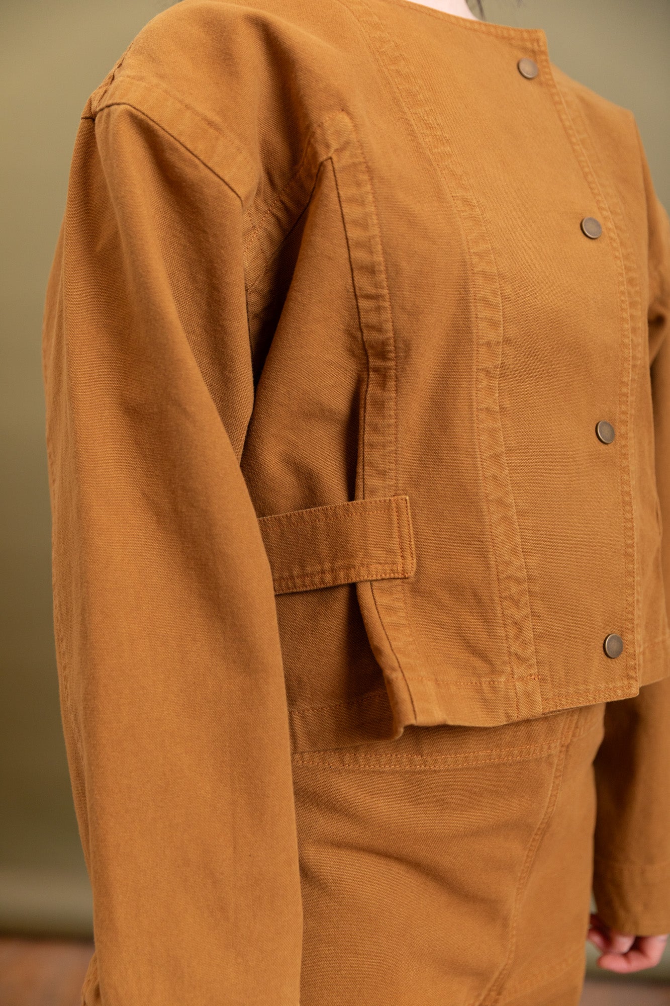 BRITELL JACKET IN GOLD COTTON CANVAS