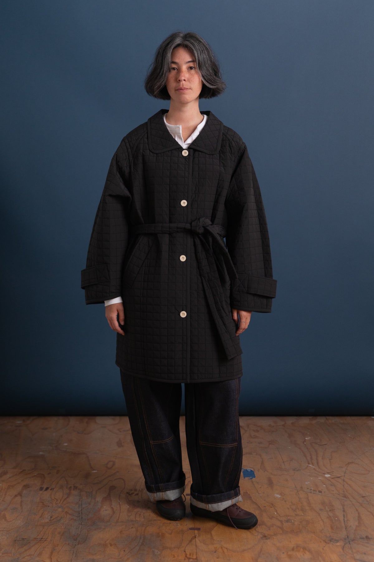 DAMA JACKET IN BLACK GEO PUFF