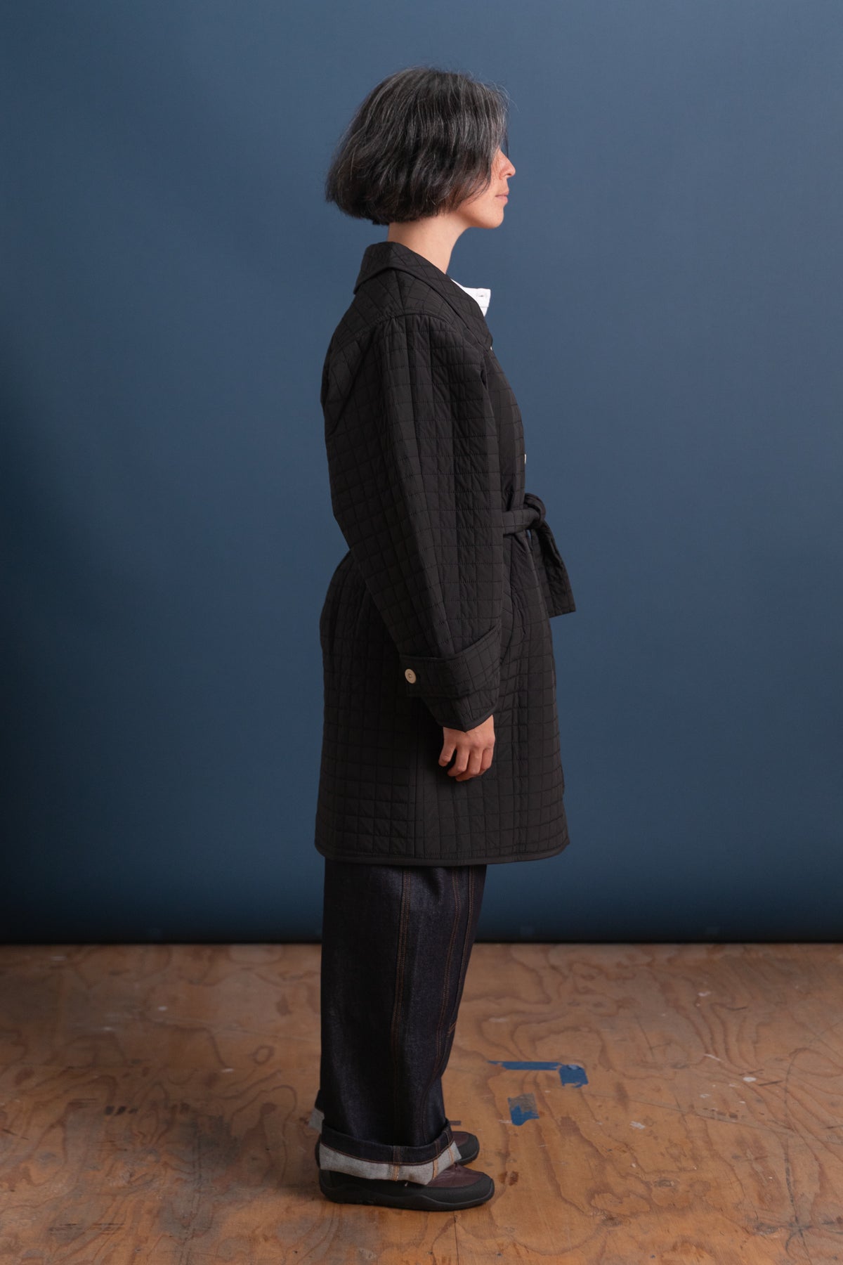 DAMA JACKET IN BLACK GEO PUFF