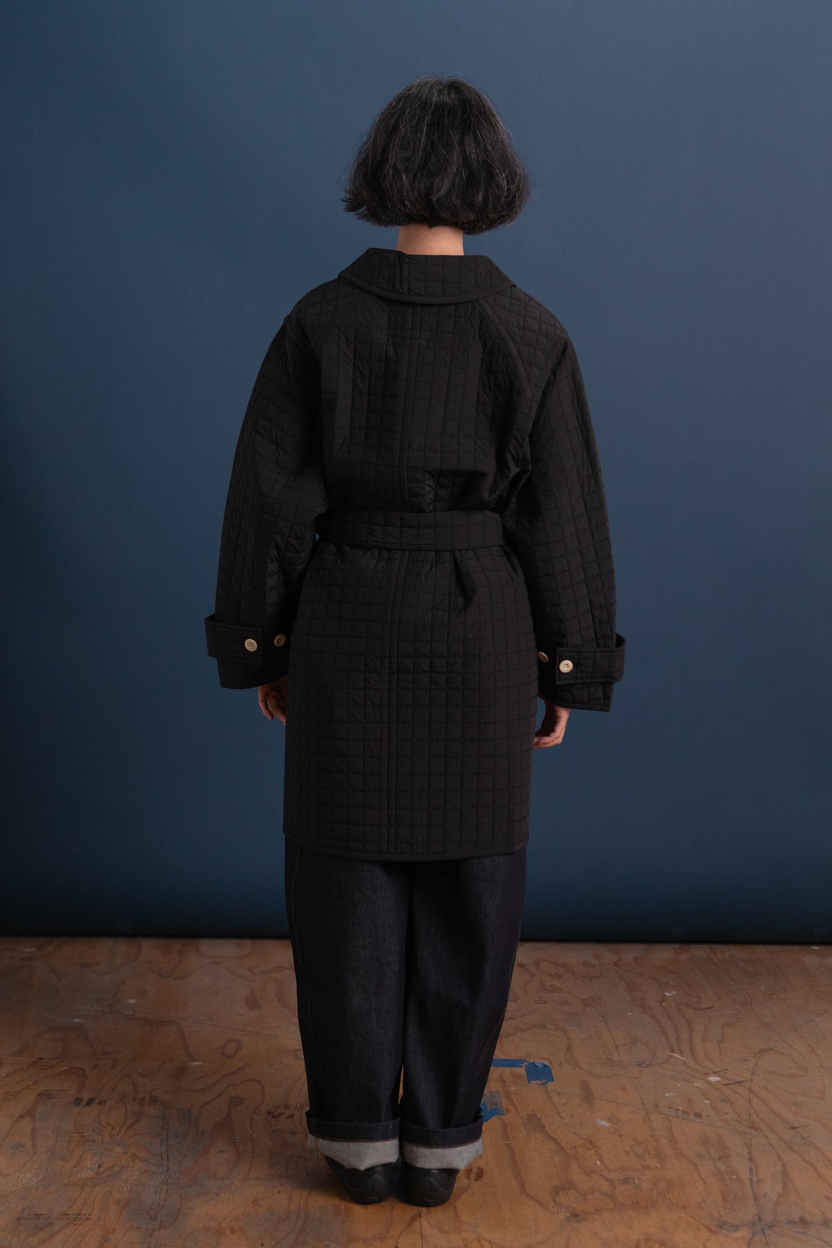 DAMA JACKET IN BLACK GEO PUFF