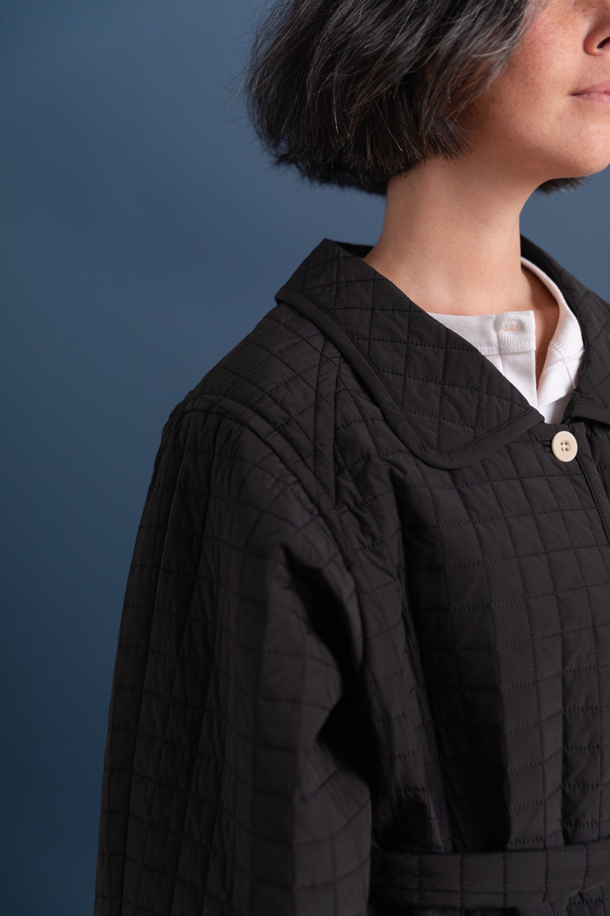 DAMA JACKET IN BLACK GEO PUFF