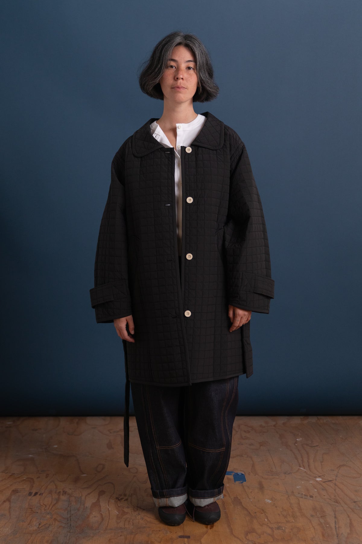 DAMA JACKET IN BLACK GEO PUFF