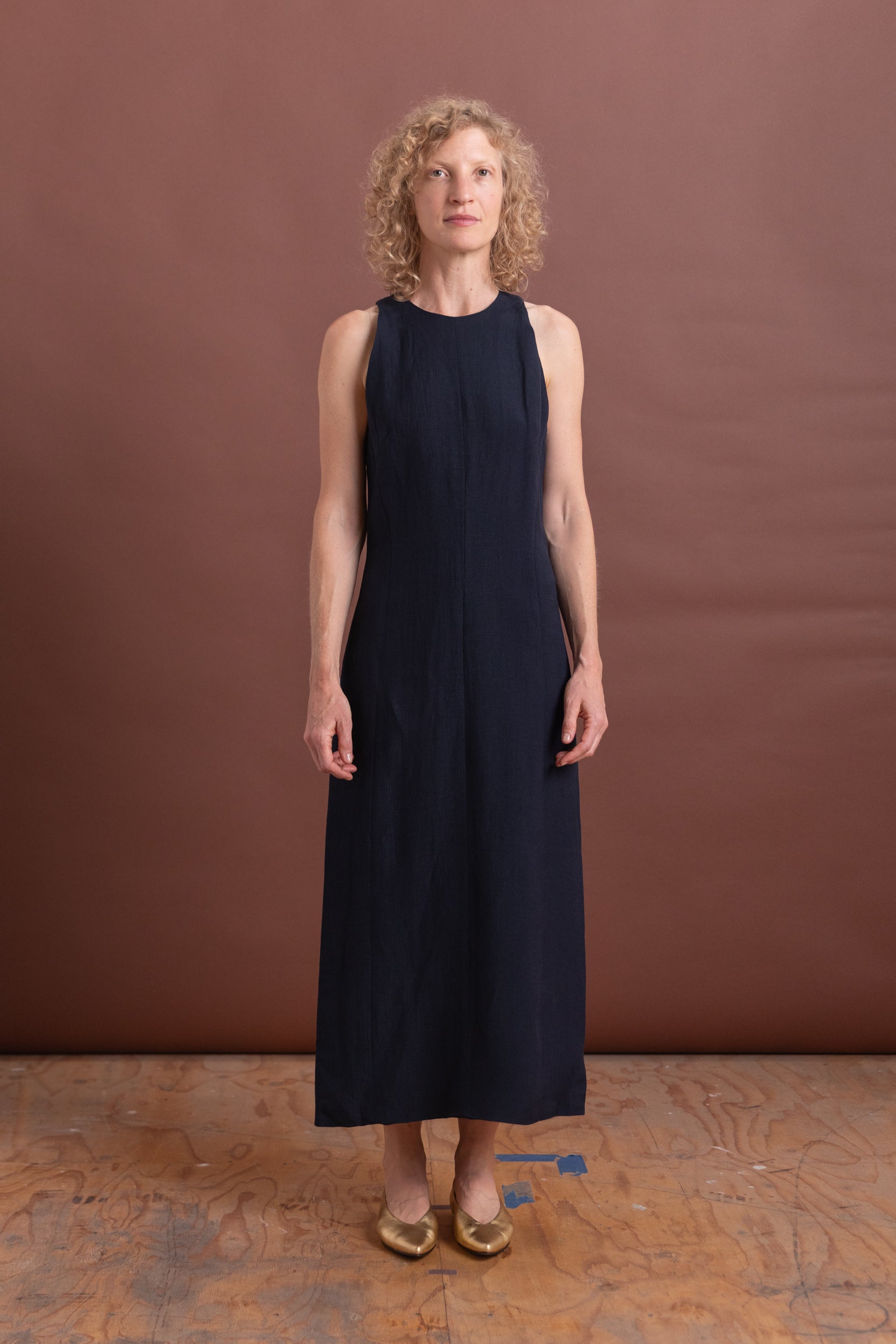 DAMON DRESS IN DEEP NAVY CRESPO