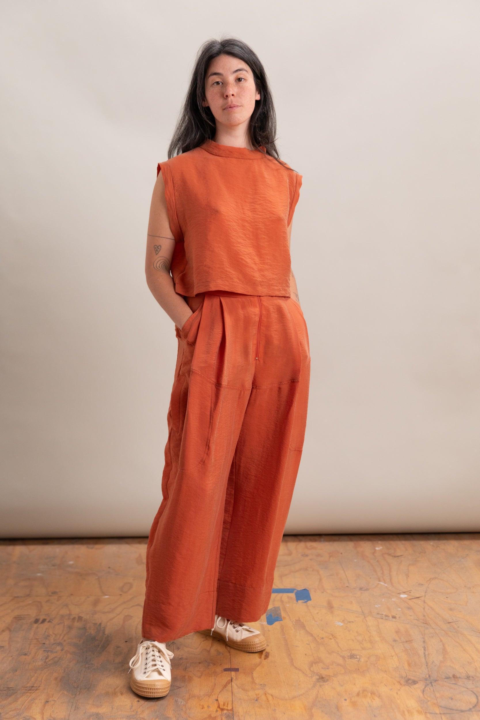 DINI PANT IN TERRACOTTA POPPY