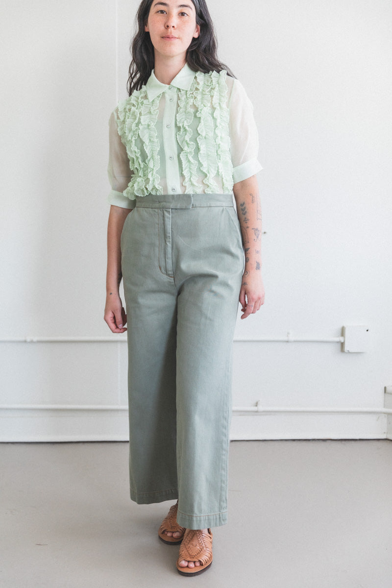 GAGE PANT IN SAGE OVERDYED DENIM