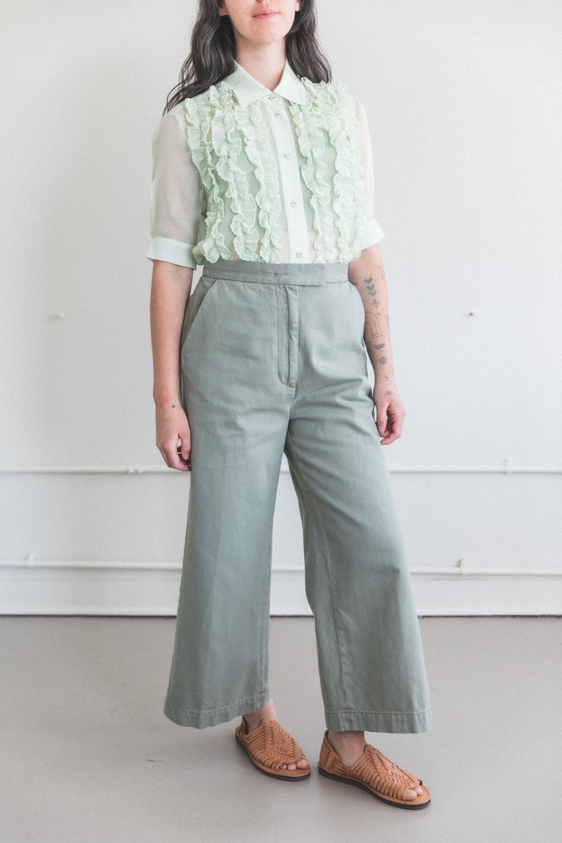 GAGE PANT IN SAGE OVERDYED DENIM