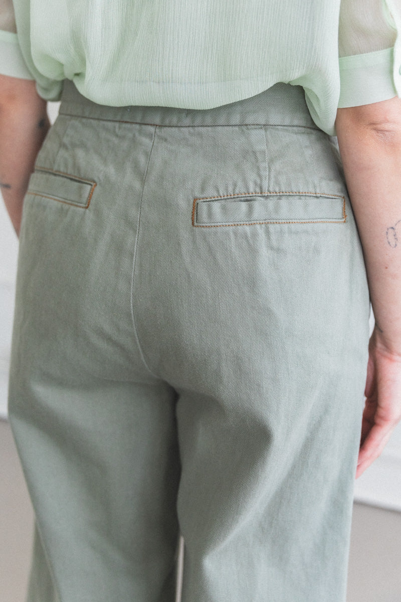 GAGE PANT IN SAGE OVERDYED DENIM