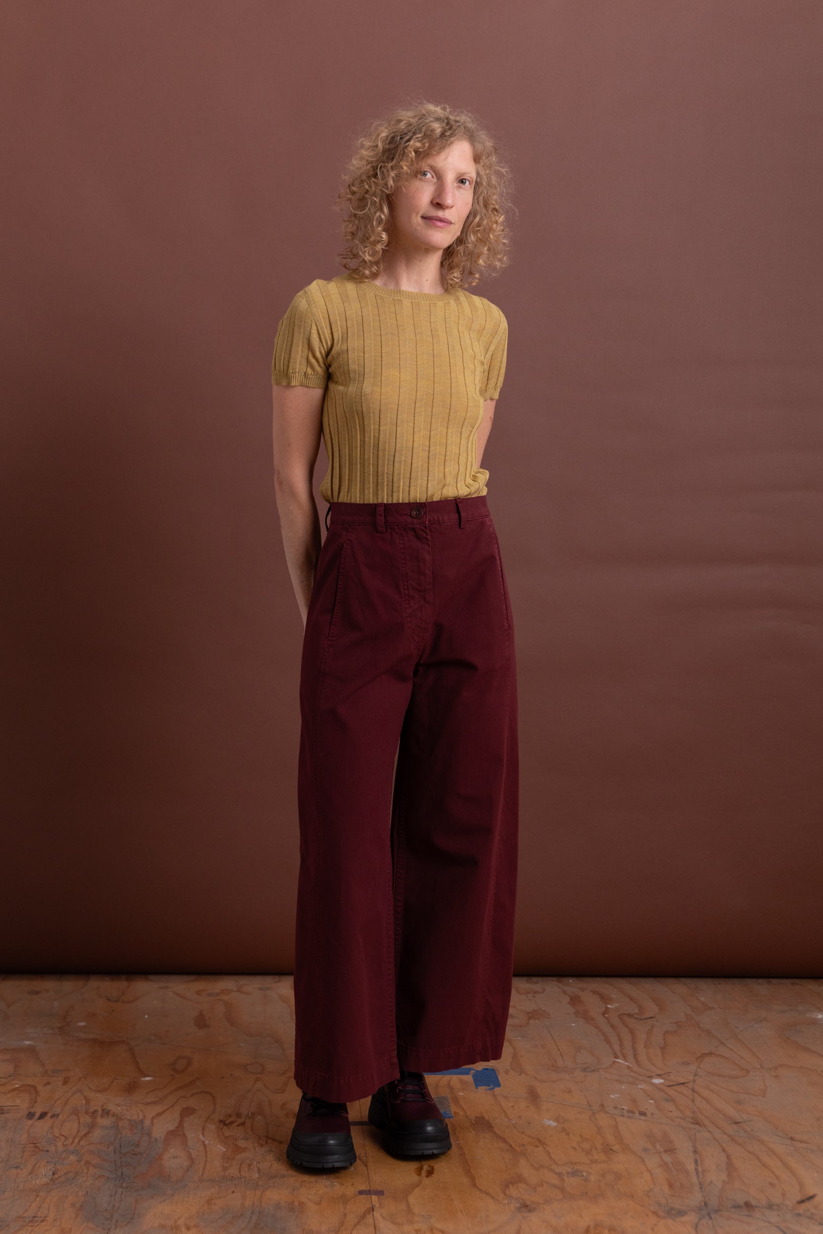 GARRA PANT IN WINE LIGHTWEIGHT CANVAS