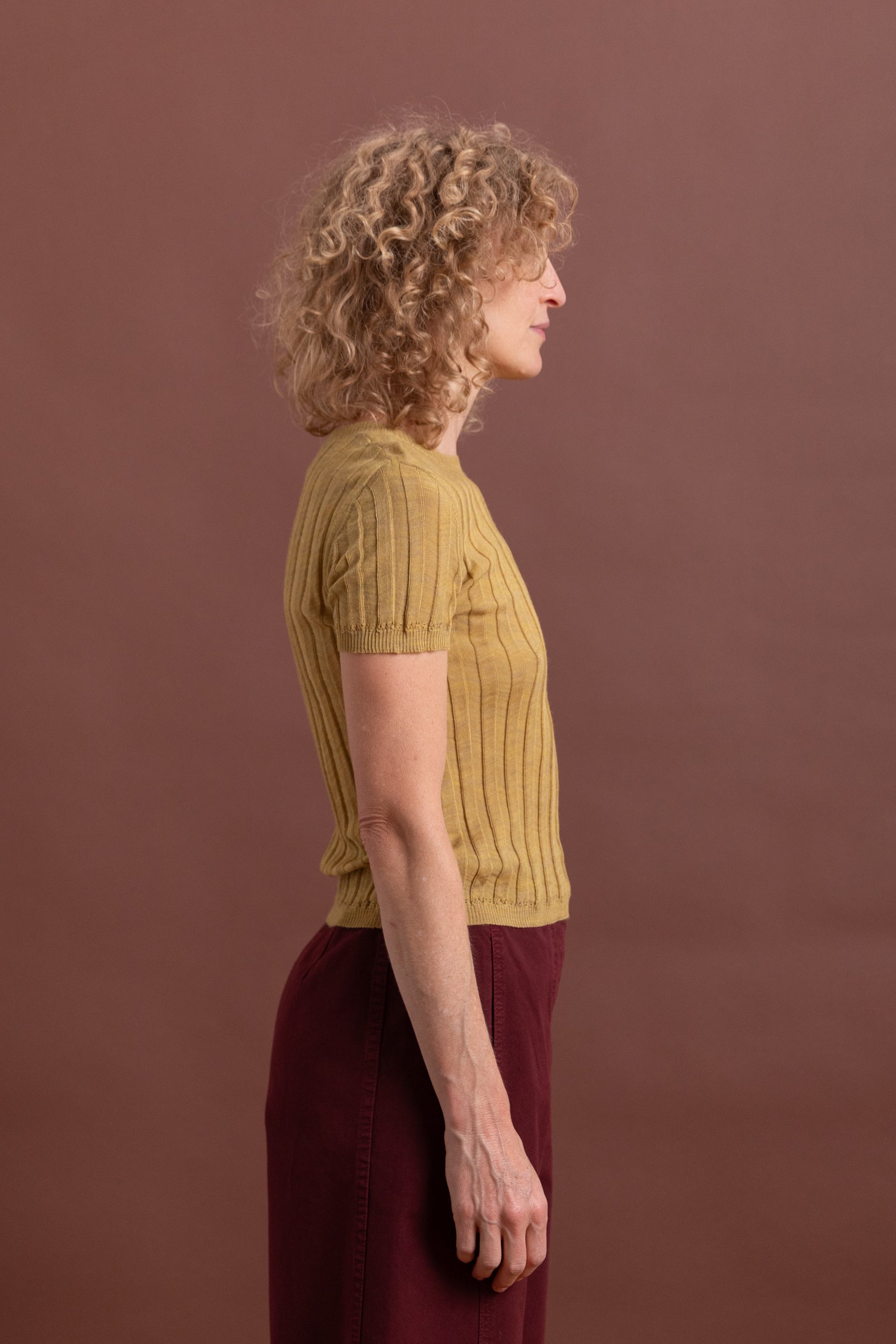 KEERE TOP IN MUSTARD FINE BAMBOO