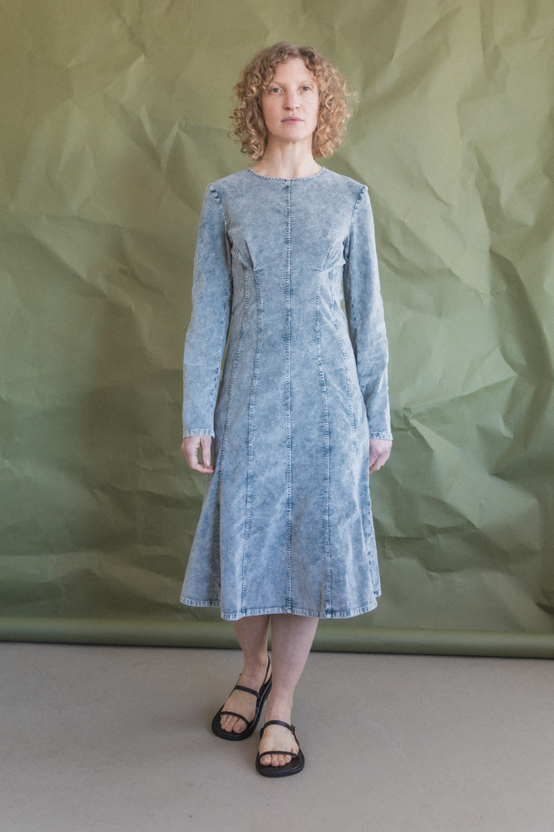 KIEFER DRESS IN SLATE ACID WASH KIEFER DRESS IN SLATE ACID WASH