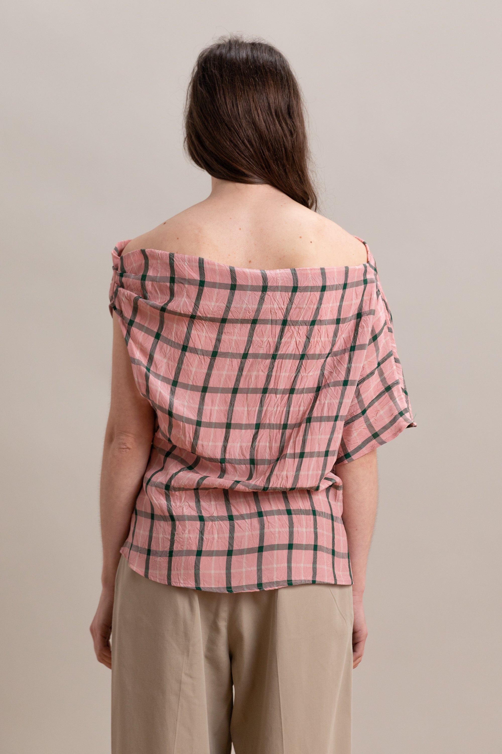 MATA TOP IN PINK ARROTINO PLAID