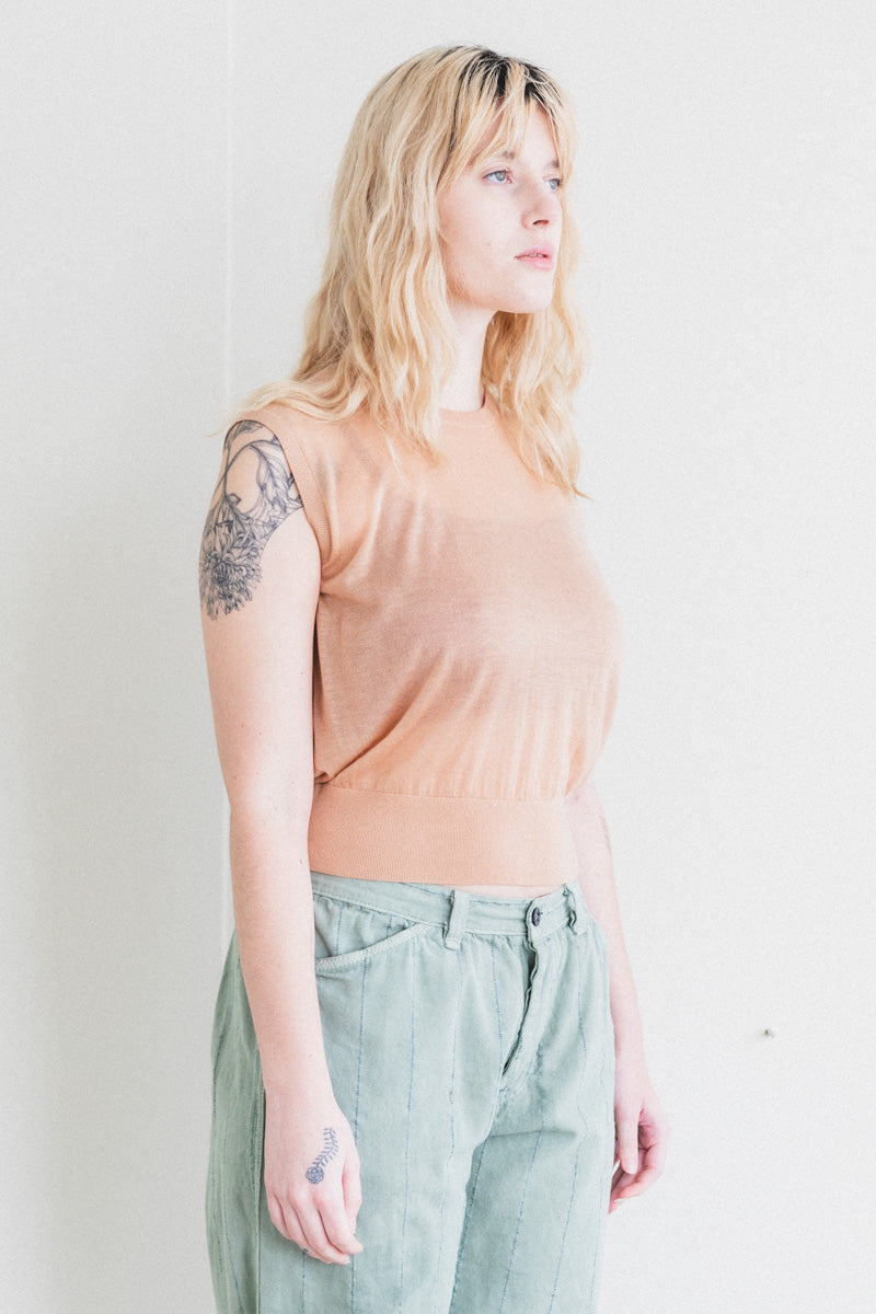 ORIA TOP IN CAMEL TENCEL CASHMERE KNIT