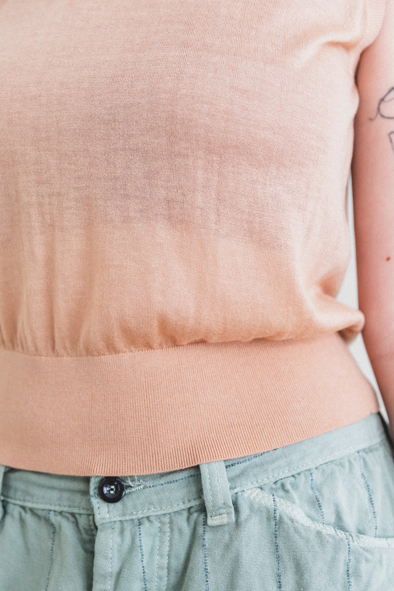 ORIA TOP IN CAMEL TENCEL CASHMERE KNIT