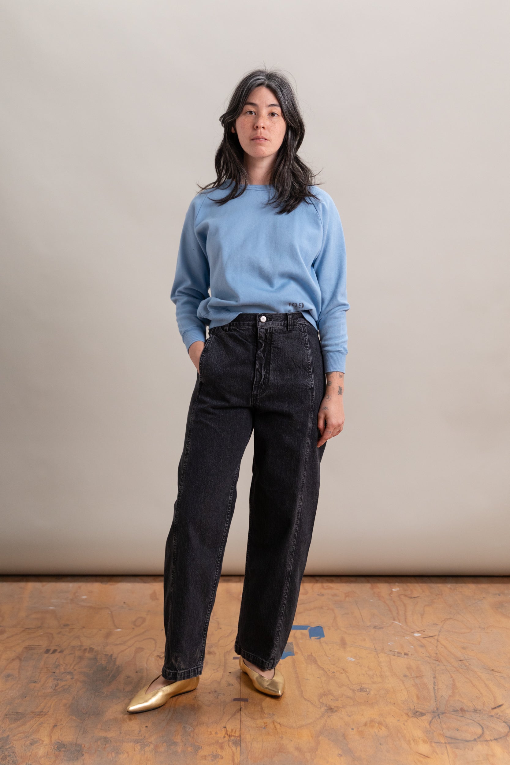 TAMAR PANT IN BLACK WASHED SALINAS DENIM