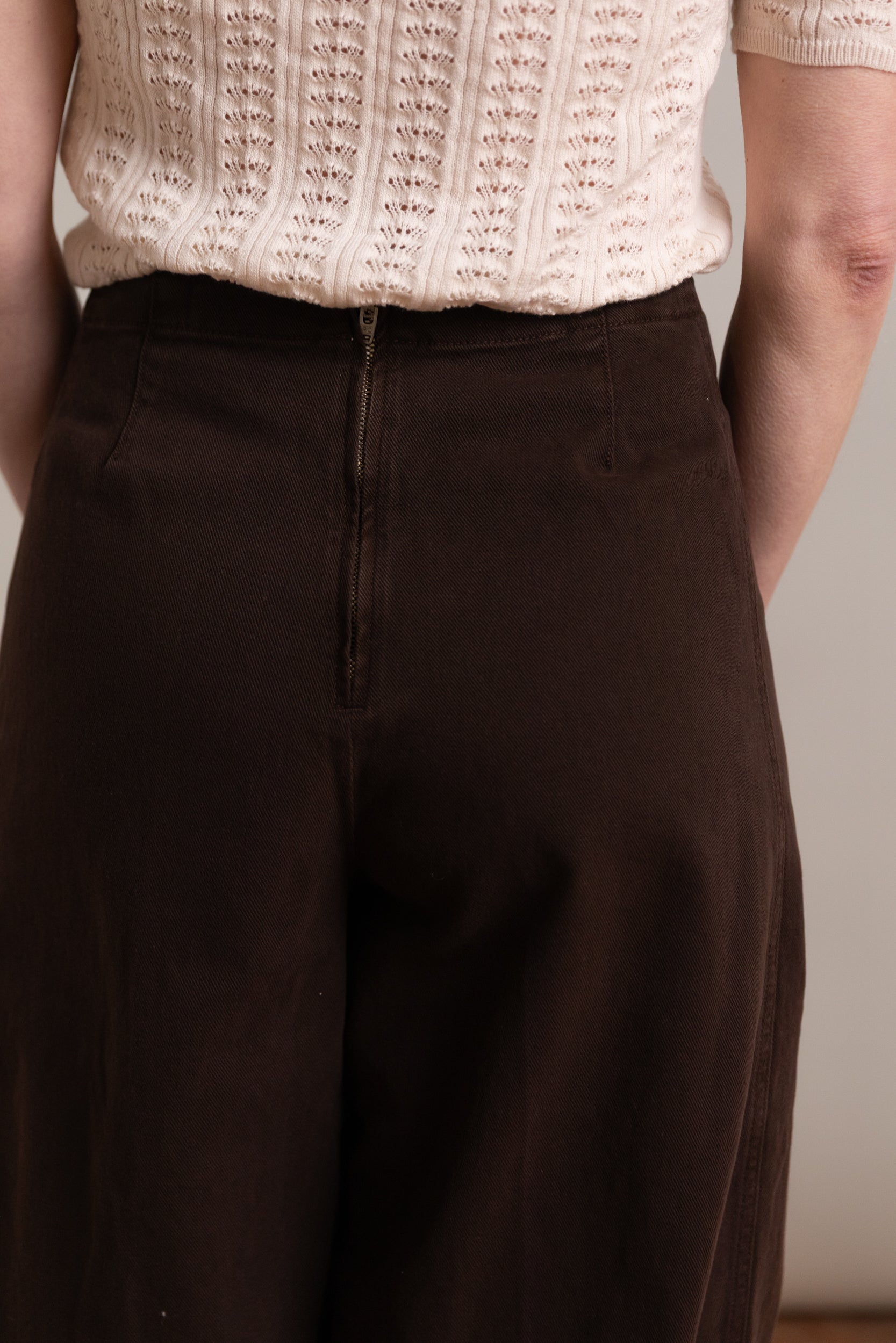 TANY PANT IN CHOCOLATE BRUSHED BULL DENIM