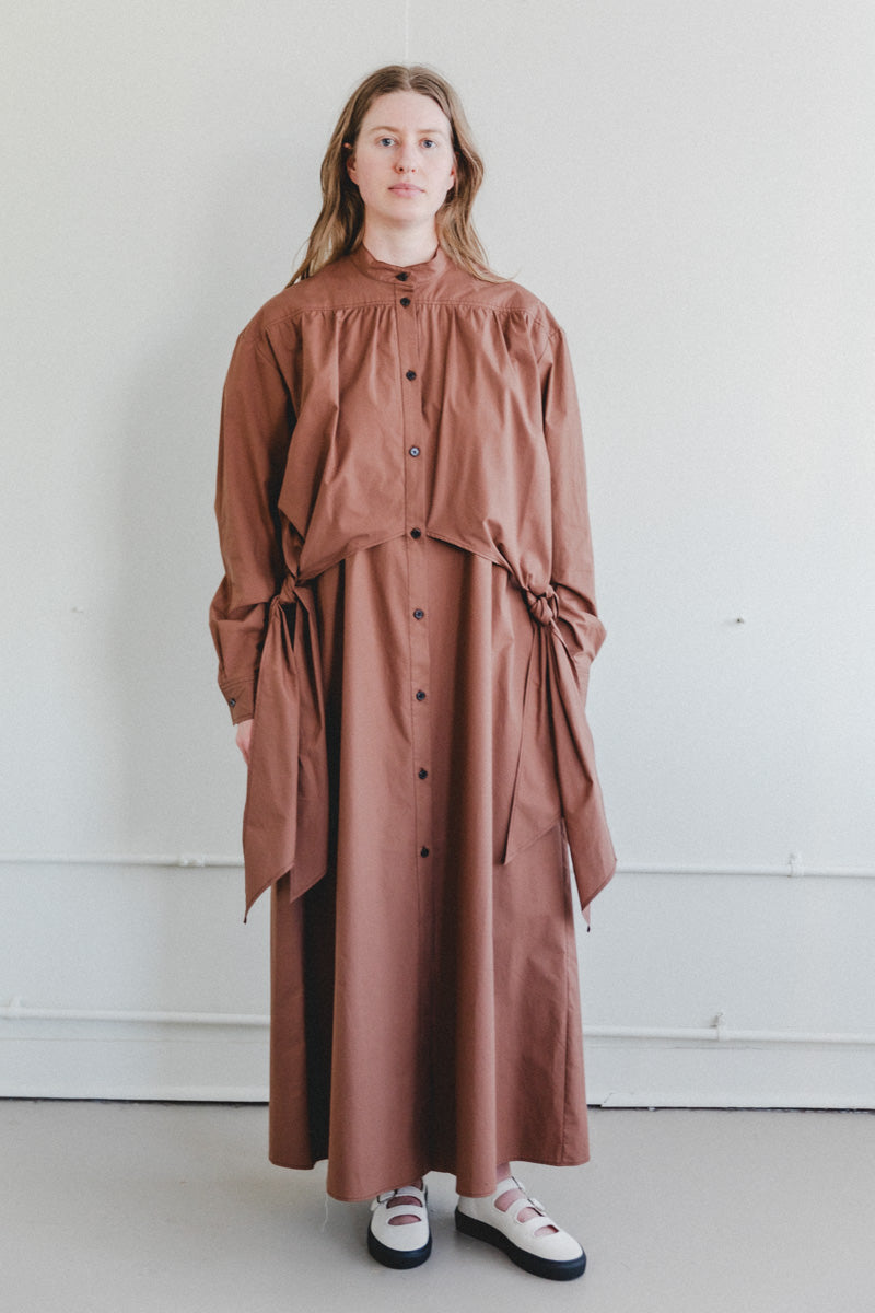 ELAN SHIRT DRESS IN SIENNA COTTON