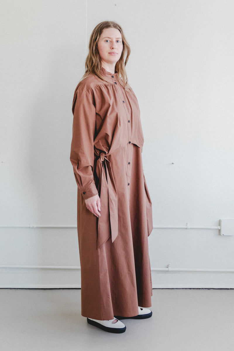 ELAN SHIRT DRESS IN SIENNA COTTON