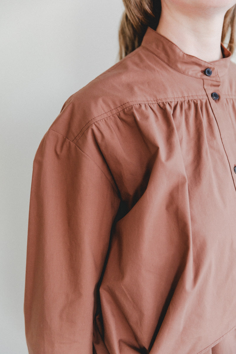 ELAN SHIRT DRESS IN SIENNA COTTON
