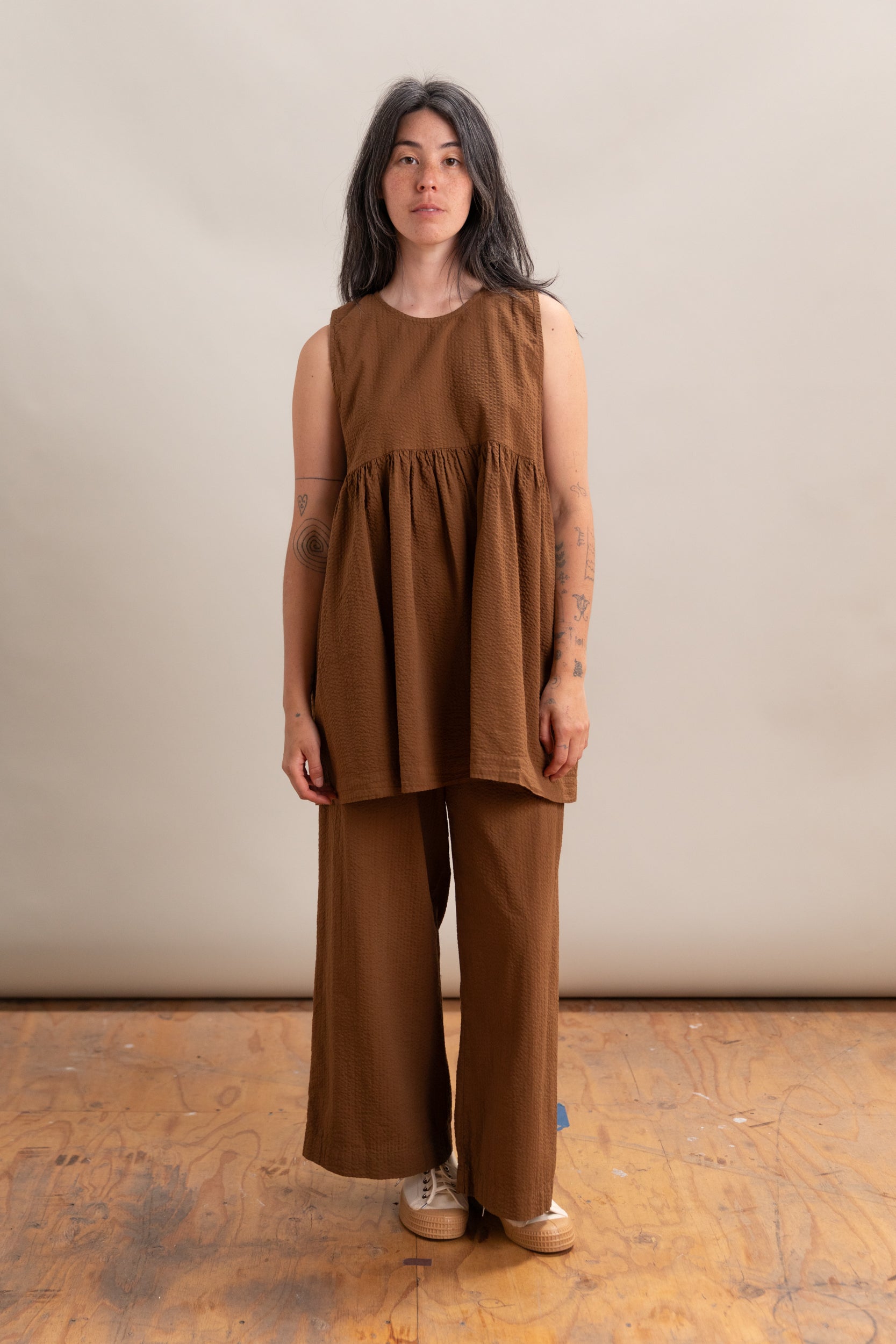 ANDRE DRESS IN DACHSHUND SEERSUCKER