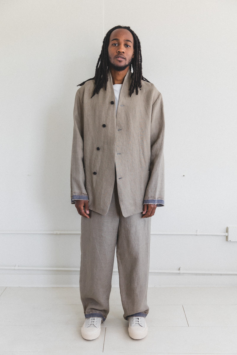 SANPO JACKET IN STRIPED LINEN