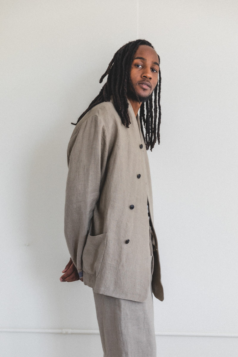 SANPO JACKET IN STRIPED LINEN