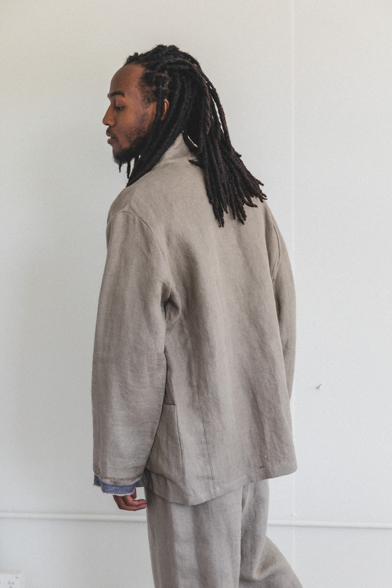 SANPO JACKET IN STRIPED LINEN