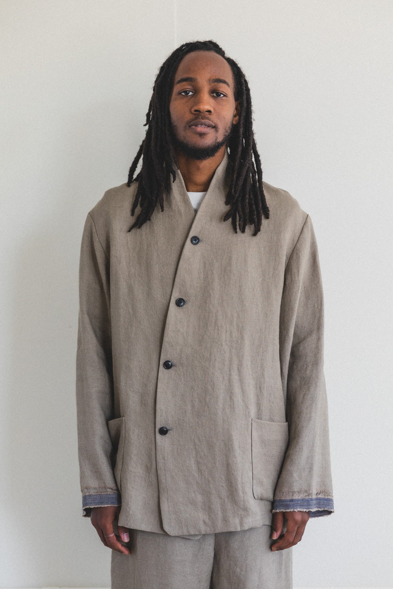 SANPO JACKET IN STRIPED LINEN