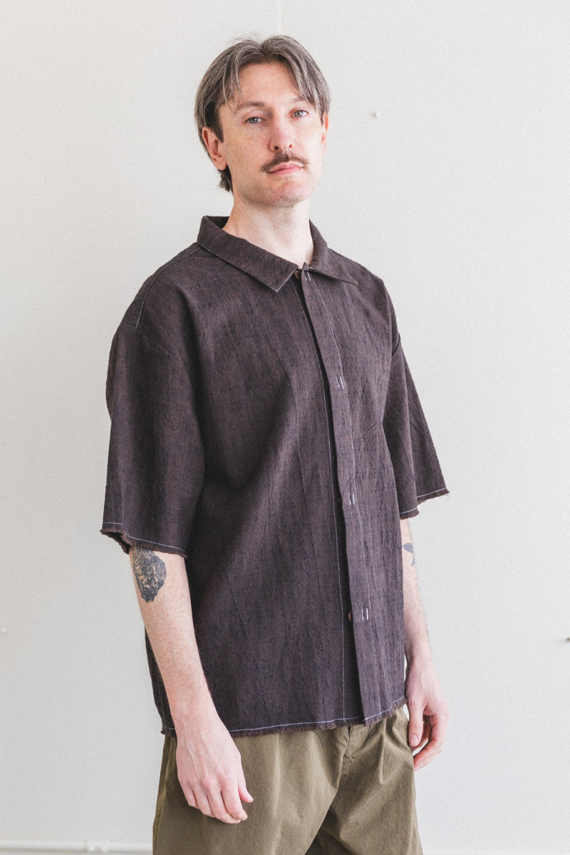 TACK SHIRT IN SPECKLED BROWN