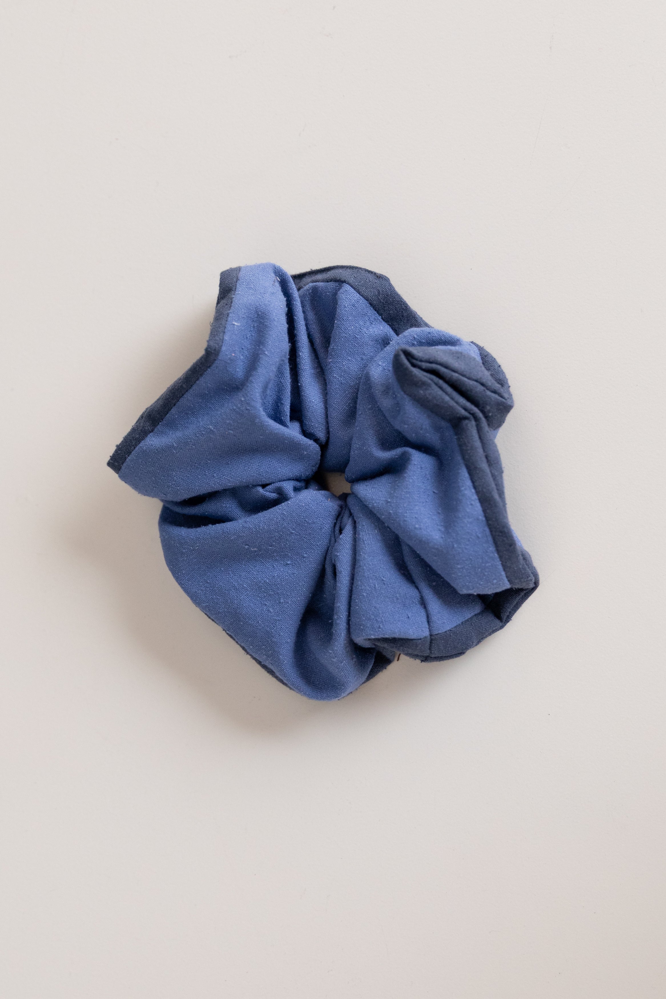 LARGE BLUE SILK SCRUNCHIE