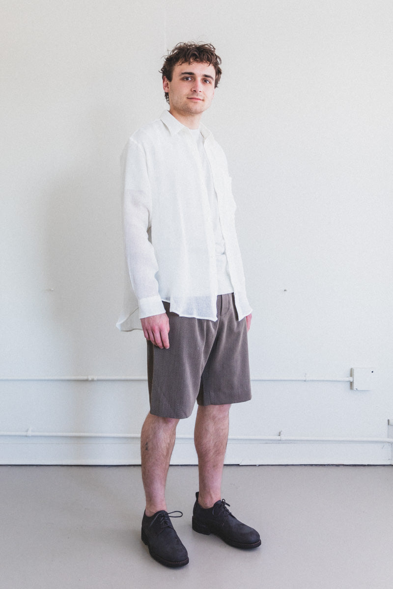 ETERNAL SHIRT IN SALT LINEN MESH