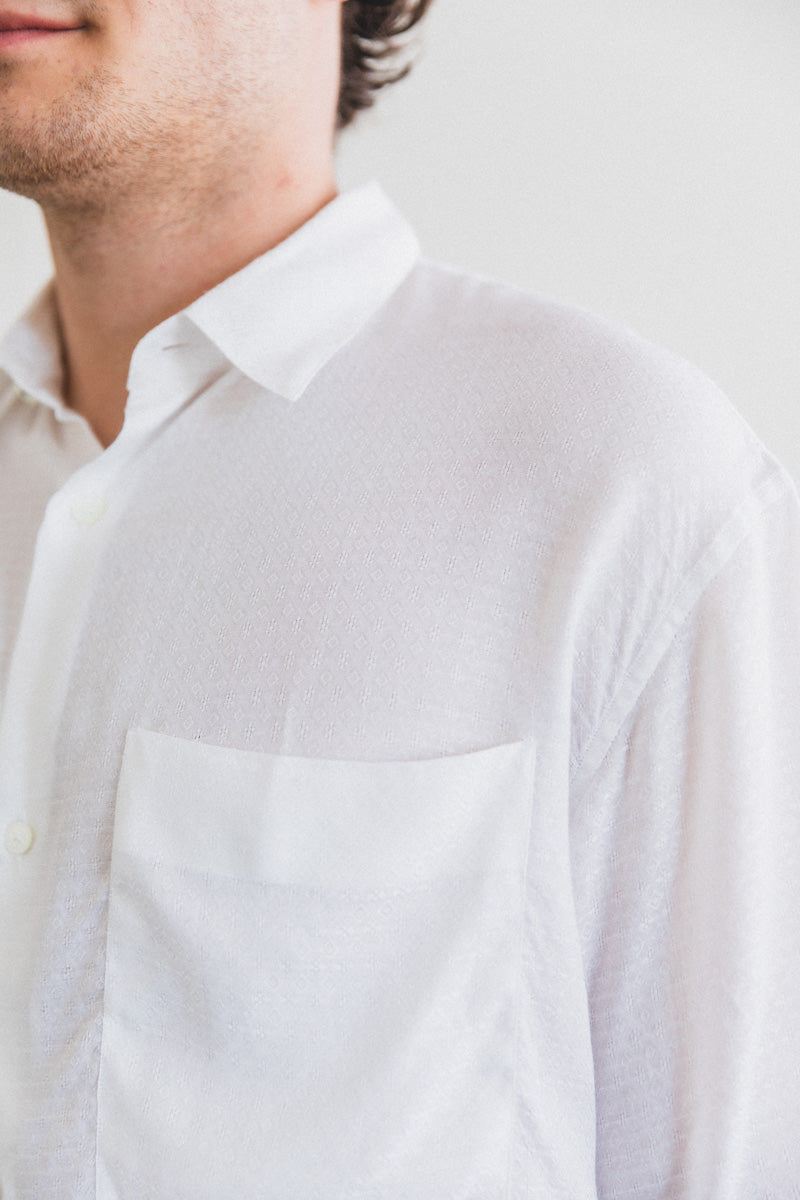 ETERNAL SHORT SLEEVE SUMMER SHIRT IN MILK FABRIC