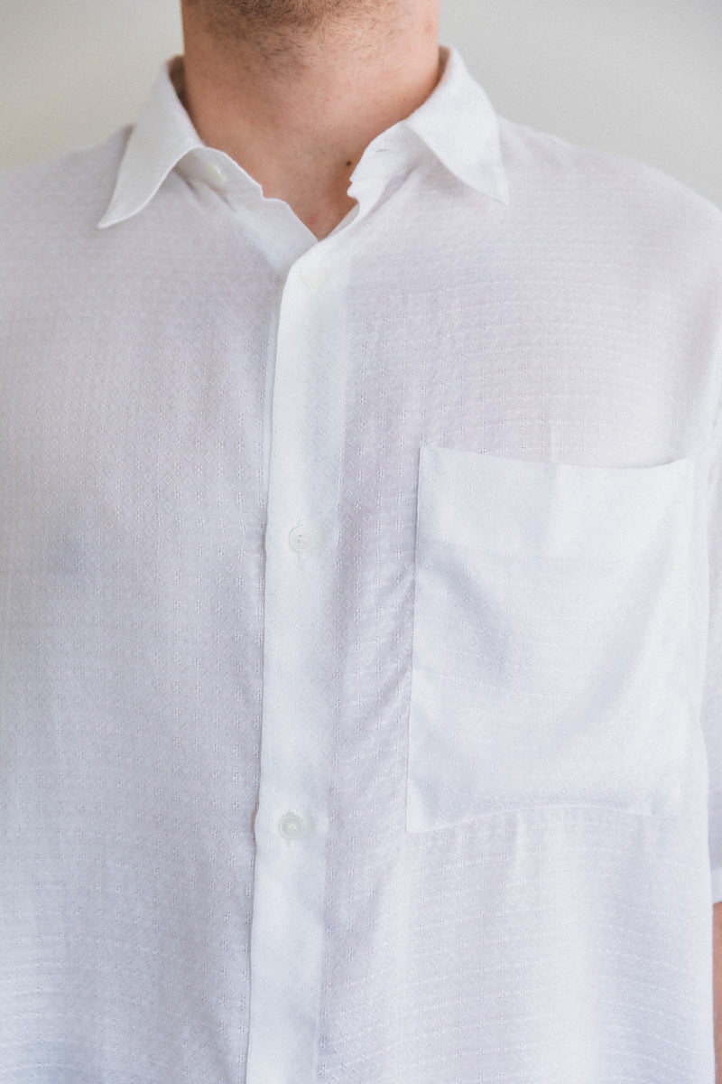 ETERNAL SHORT SLEEVE SUMMER SHIRT IN MILK FABRIC