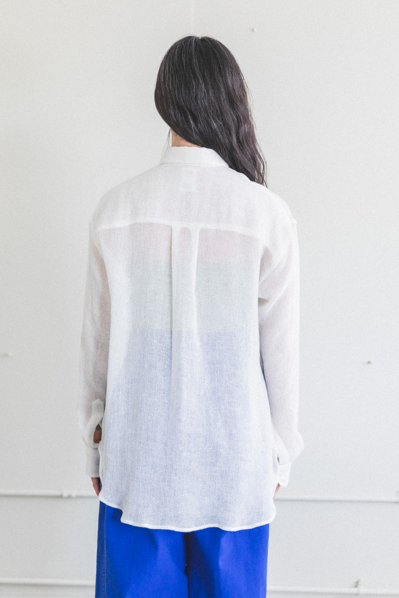 ETERNAL SHIRT IN SALT LINEN MESH