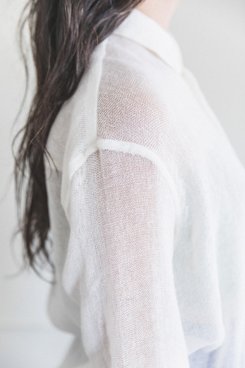 ETERNAL SHIRT IN SALT LINEN MESH