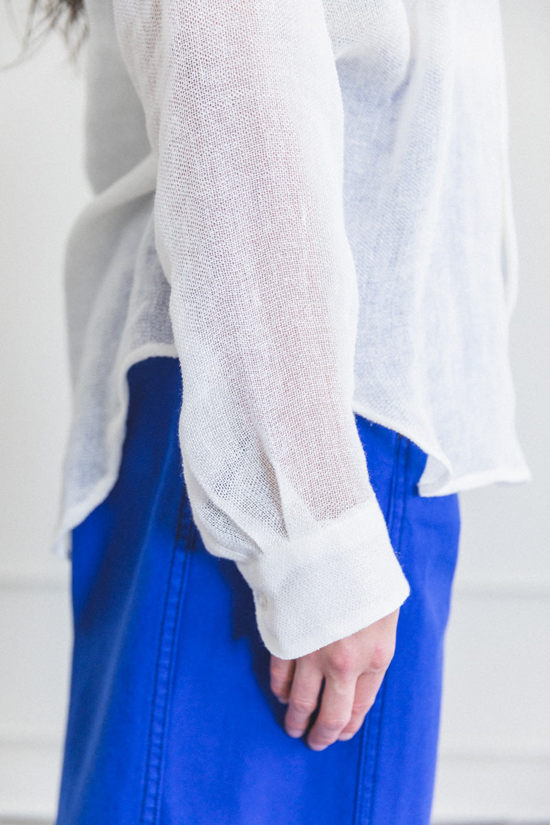 ETERNAL SHIRT IN SALT LINEN MESH