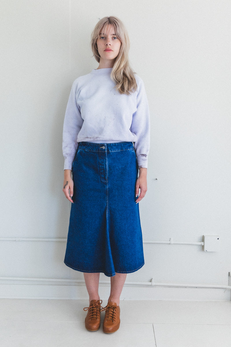 PRETO DENIM SKIRT IN INDIGO WASH