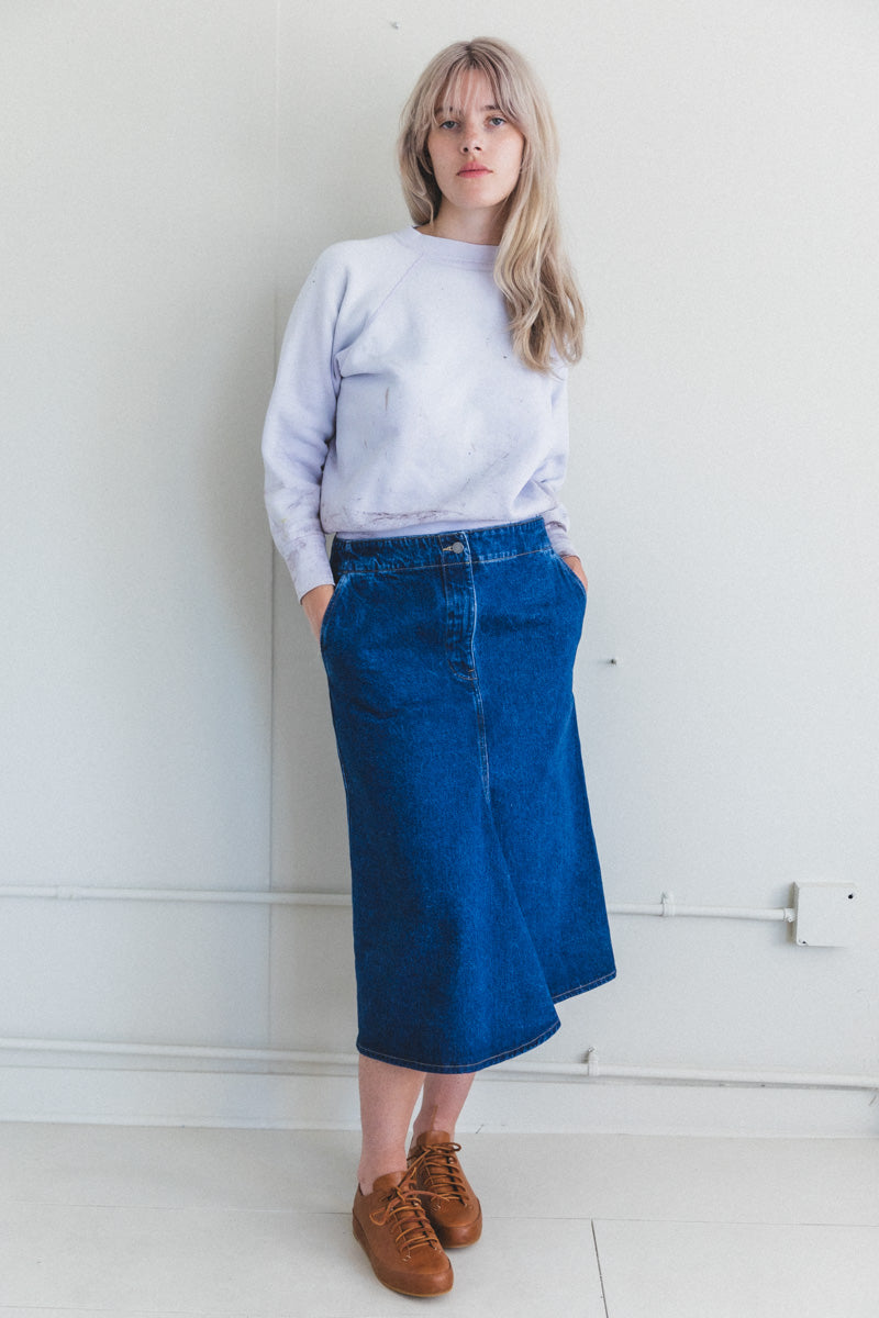 PRETO DENIM SKIRT IN INDIGO WASH
